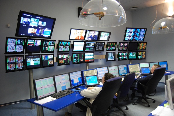 Monitoring helyiség az HBO budapesti műszaki központjában