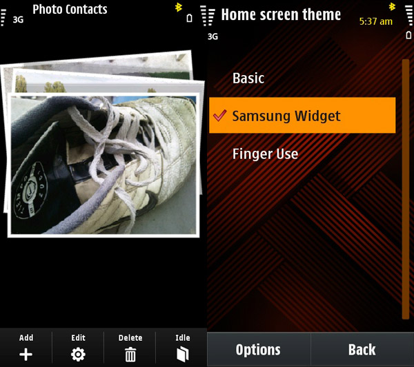 Samsung i8910HD menu
