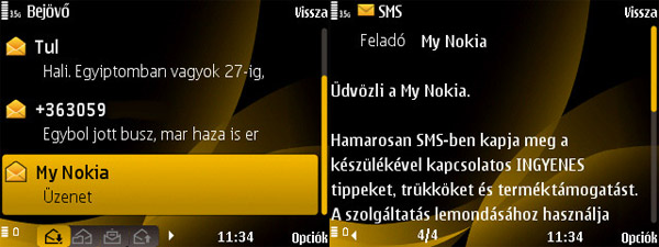 Nokia 6760 menü