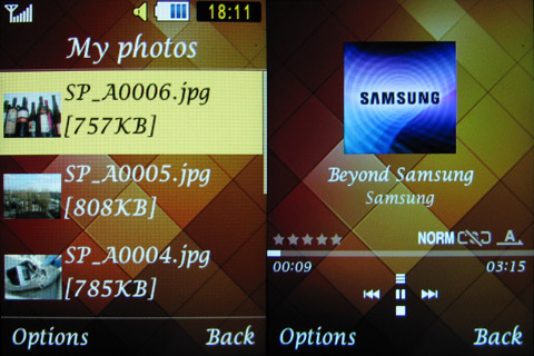 Samsung S5150 menu