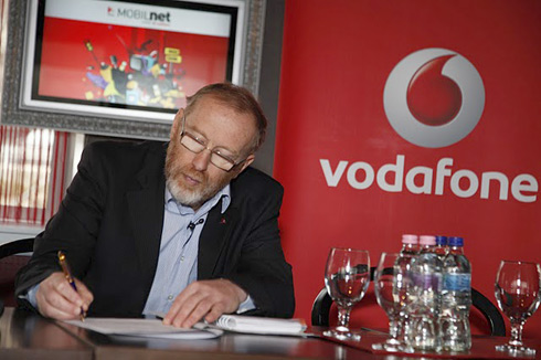 Beck György, a Vodafone vezérigazgatója a sajtótájékoztatón