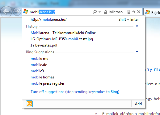 Autosugest bekapcsolva Autosugest bekapcsolva