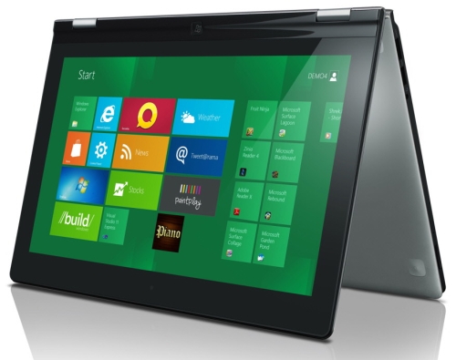 Ez is Lenovo IdeaPad Yoga, tablet nézetben, kifordított kijelzővel