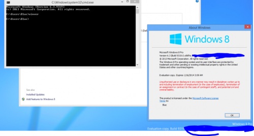 Windows Blue 6.3-as verziószámmal, a Windows 7 volt a 6.1-es, a Windows 8 a 6.2-es