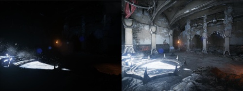 A voxeles megvilágítás kikapcsolva és bekapcsolva A voxeles megvilágítás kikapcsolva és bekapcsolva