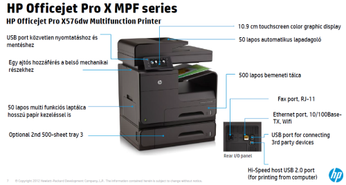 A HP Officejet Pro X multifunkciós készülék tulajdonságai