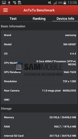 Samsung Galaxy Alpha AnTuTu benchmark
