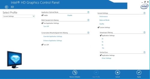 Intel CMAA beállítás Intel CMAA beállítás