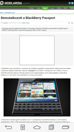 Az LG G3 S böngészője teljes képernyőn is fut
