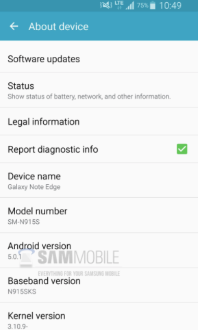 Samsung Galaxy Note Edge Android 5.0.1