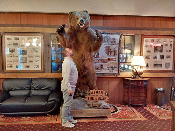 James, a grizzlie némiképp nagyobb nálam, mondjuk ő egy emelvényen állt, úgy nem ér. Meg nem is élt, míg én igen.