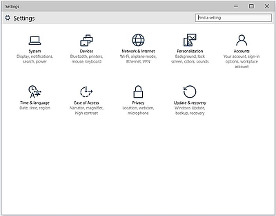 Microsoft Windows 10 Beállítások