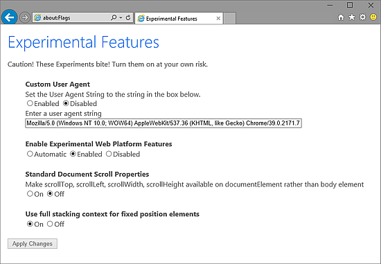 A Trident motor engedélyezése a Windows 10 IE-ben