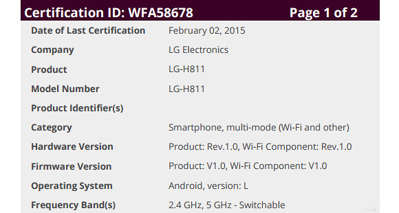 A Wi-Fi Alliance jóváhagyta az LG G4-et