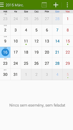A Samsung Galaxy A7 naptára a Google-lel szinkronizálható
