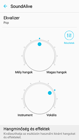 A Samsung Galaxy S6 edge hangszínszabályzója
