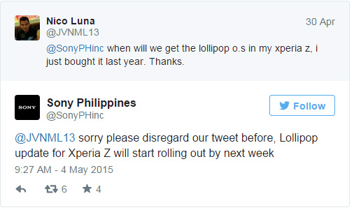 A jövő héten elindulhat az Xperia Z Lollipop frissítése