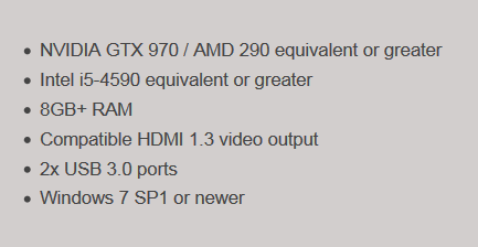 Oculus Rift: ajánlott PC