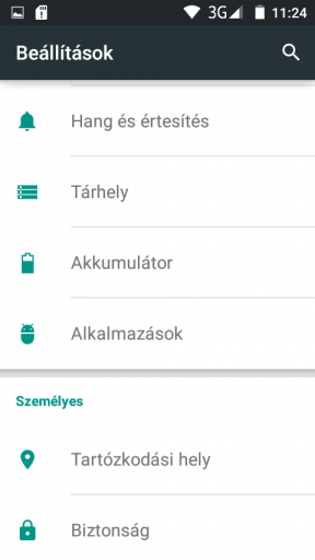 Az Elephone G2 Android 5.0-s felülete számos kitkatos ikont tartalmaz