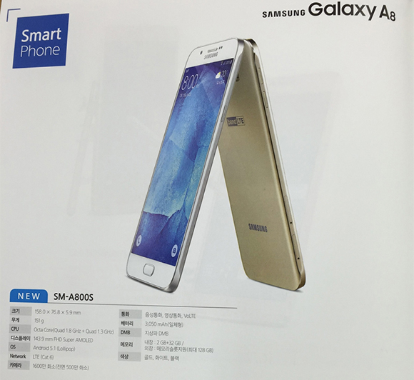 Egy dél-koreai brossúrán bukkant fel a Samsung Galaxy A8