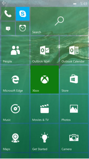 Áttetsző csempék jellemzik a Windows 10 mobilos felületét