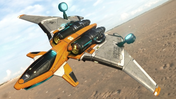 Az Ashes of the Singularity című játék egyik repülő egysége a DirectX 12 API-n keresztül megjelenítve.