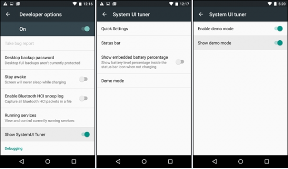 Android 5.2-re céloz a demó mód órája a Developer Preview alatt