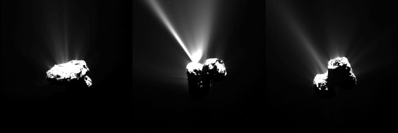A Rosetta OSIRIS kamerájának képei, néhány órával a perihelion előtt