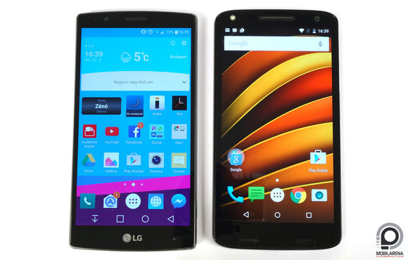 Az LG G4 és a Motorola Moto X Force egymás mellett