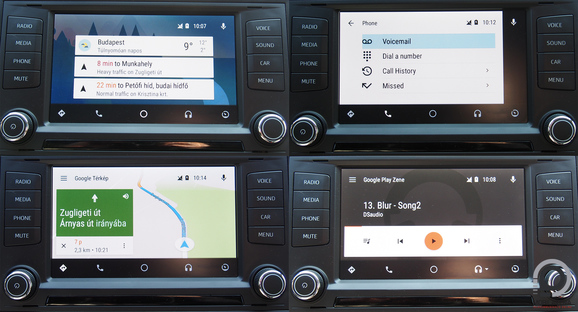 Az Android Auto képernyői az Ibizában