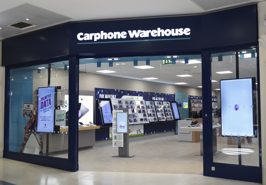 Az egyik legnagyobb brit értékesítő a Carphone Warehouse.