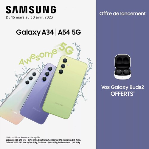 Francia előrendelői akció a Galaxy A34-hez és A54-hez.