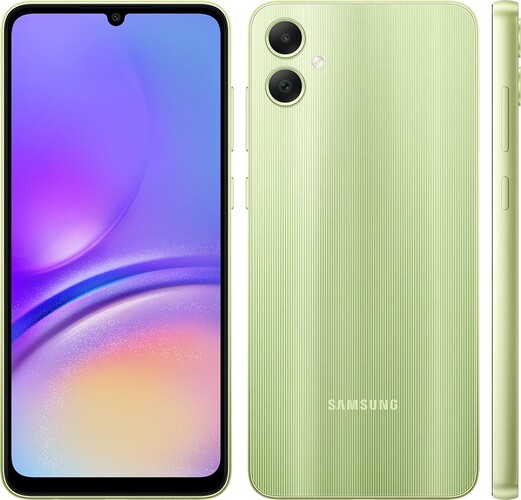 A Samsung Galaxy A05 zöld színben