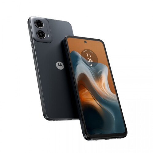 A Motorola Moto G34 feketében és kékben