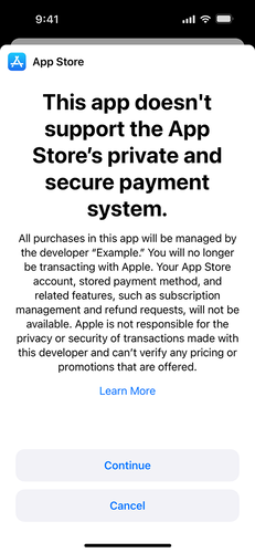 Ezentúl a rendszer figyelmeztet majd arra is, ha a telepített alkalmazás nem támogatja az App Store-on belüli fizetési rendszert
