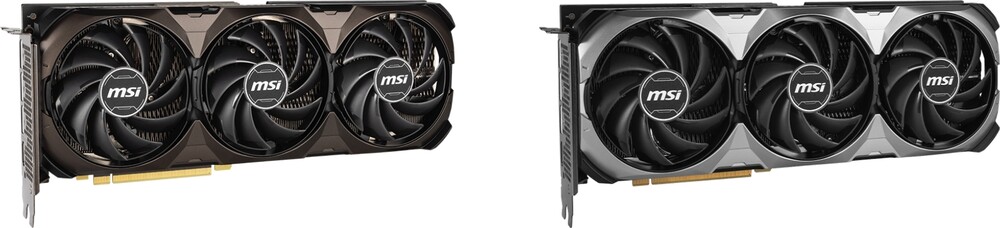 Balra a GeForce RTX 4070 Ti Super 16G Shadow 3X OC, jobbra pedig a Ventus 3X szériás rokona