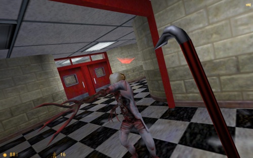 A 3D-s gyorsítás haszna, avagy élet nagy pixelek nélkül (a kép a Half-Life című játékból van)