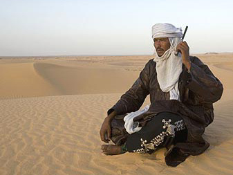 Talking on a satellite phone