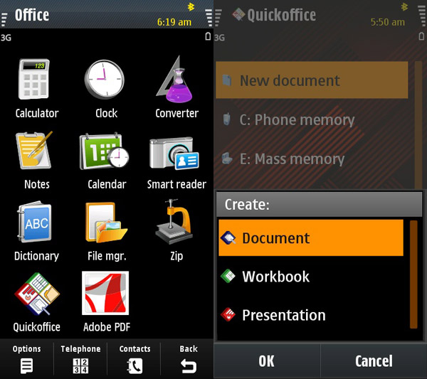 Samsung i8910HD menu