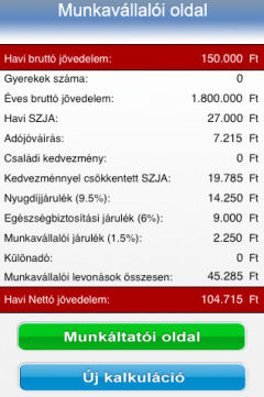 Bérkalkulátor for iPhone