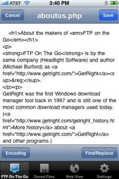 FTP On The Go for iPhone