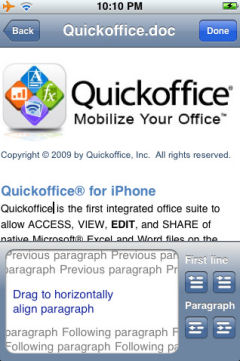 QuickOffice for iPhone