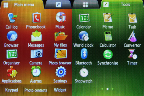Samsung S5600 menu