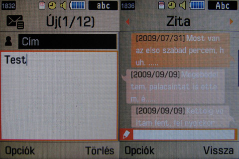 Samsung B3310 menu