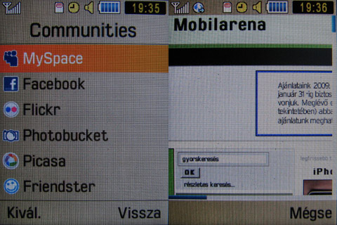 Samsung B3310 menu