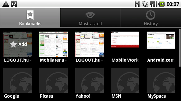 Motorola Milestone browser