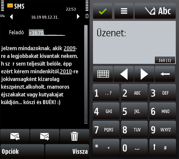 Nokia X6 menü