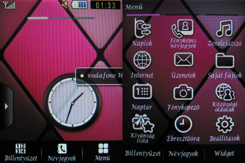 Samsung Diva menu