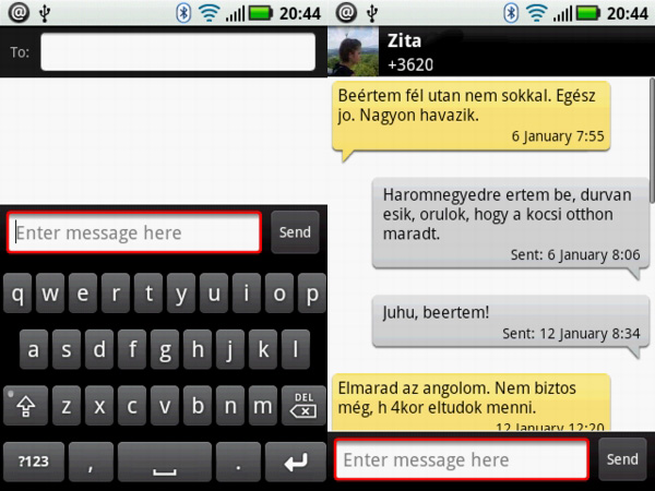 Motorola DEXT menü