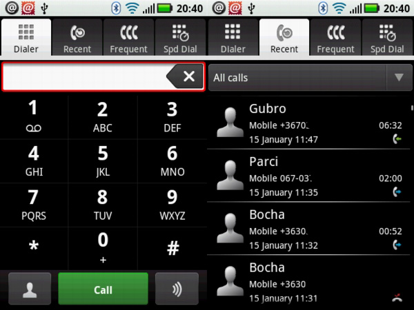 Motorola DEXT menü
